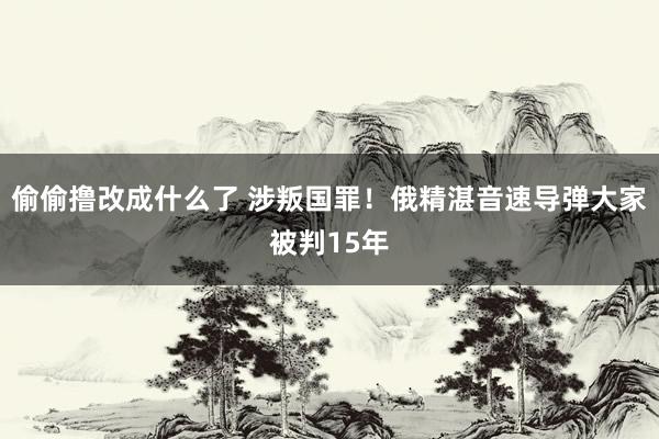 偷偷撸改成什么了 涉叛国罪！俄精湛音速导弹大家被判15年