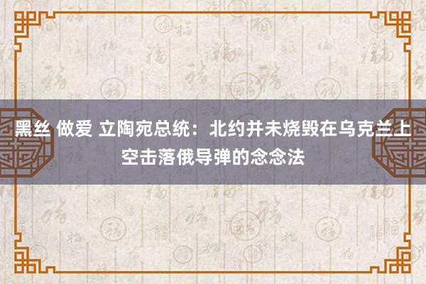 黑丝 做爱 立陶宛总统：北约并未烧毁在乌克兰上空击落俄导弹的念念法