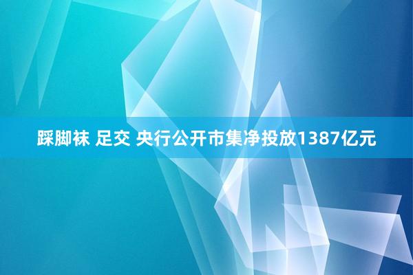 踩脚袜 足交 央行公开市集净投放1387亿元