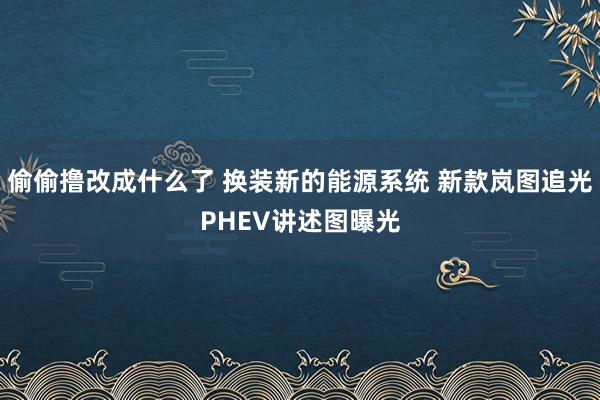 偷偷撸改成什么了 换装新的能源系统 新款岚图追光PHEV讲述图曝光