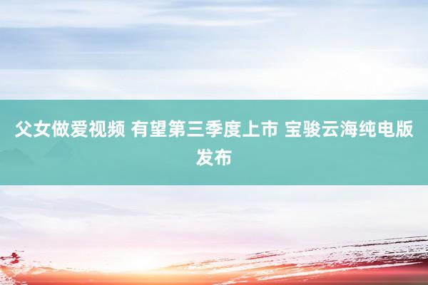 父女做爱视频 有望第三季度上市 宝骏云海纯电版发布