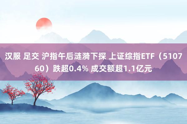 汉服 足交 沪指午后涟漪下探 上证综指ETF（510760）跌超0.4% 成交额超1.1亿元