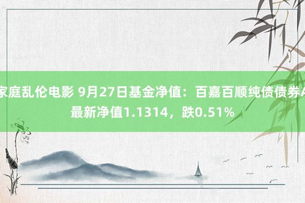 家庭乱伦电影 9月27日基金净值：百嘉百顺纯债债券A最新净值1.1314，跌0.51%