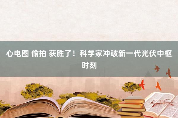 心电图 偷拍 获胜了！科学家冲破新一代光伏中枢时刻