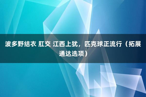 波多野结衣 肛交 江西上犹，匹克球正流行（拓展通达选项）