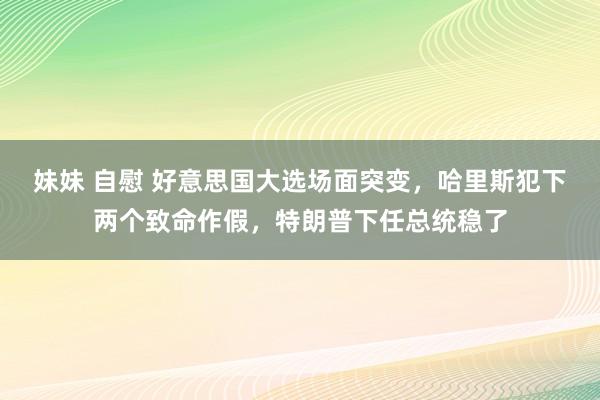 妹妹 自慰 好意思国大选场面突变，哈里斯犯下两个致命作假，特朗普下任总统稳了