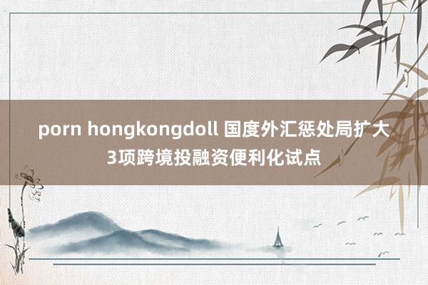 porn hongkongdoll 国度外汇惩处局扩大3项跨境投融资便利化试点