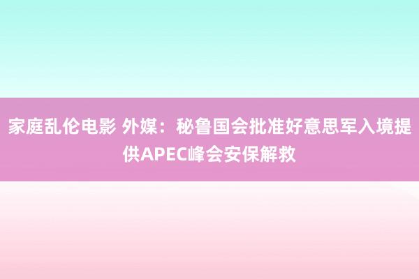 家庭乱伦电影 外媒：秘鲁国会批准好意思军入境提供APEC峰会安保解救