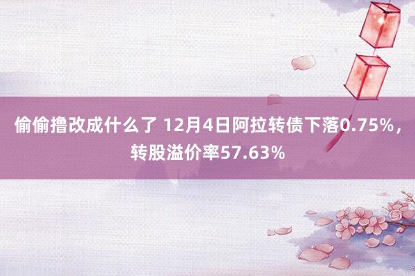 偷偷撸改成什么了 12月4日阿拉转债下落0.75%，转股溢价率57.63%