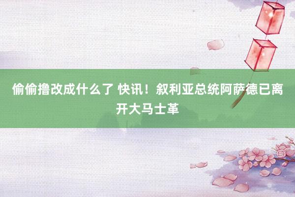 偷偷撸改成什么了 快讯！叙利亚总统阿萨德已离开大马士革