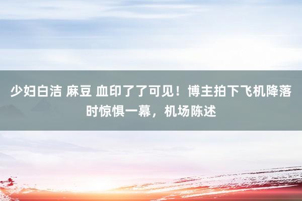 少妇白洁 麻豆 血印了了可见！博主拍下飞机降落时惊惧一幕，机场陈述