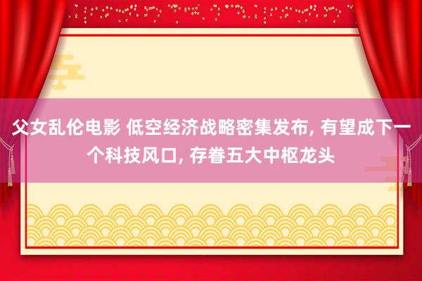 父女乱伦电影 低空经济战略密集发布， 有望成下一个科技风口， 存眷五大中枢龙头